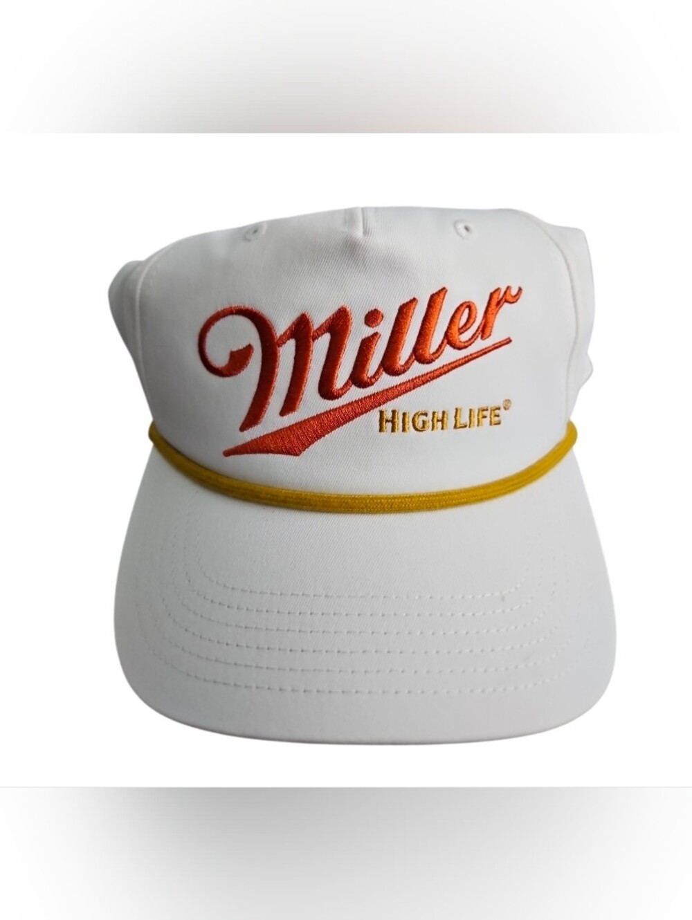 Miller High Life Rope Vintage Style Adjust Trucker White& Red  Hat - Mad Engine